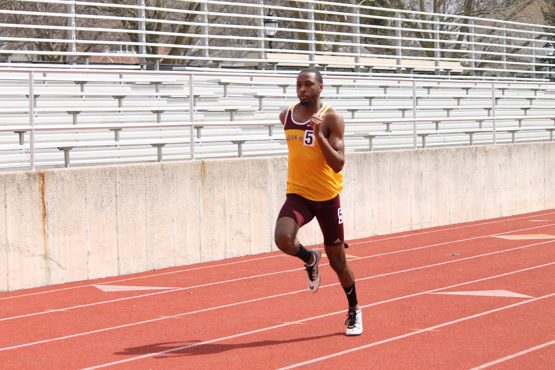 Jeremy Leath runs a personal best time of 50.08 in the 400m at Kip Janvrin.