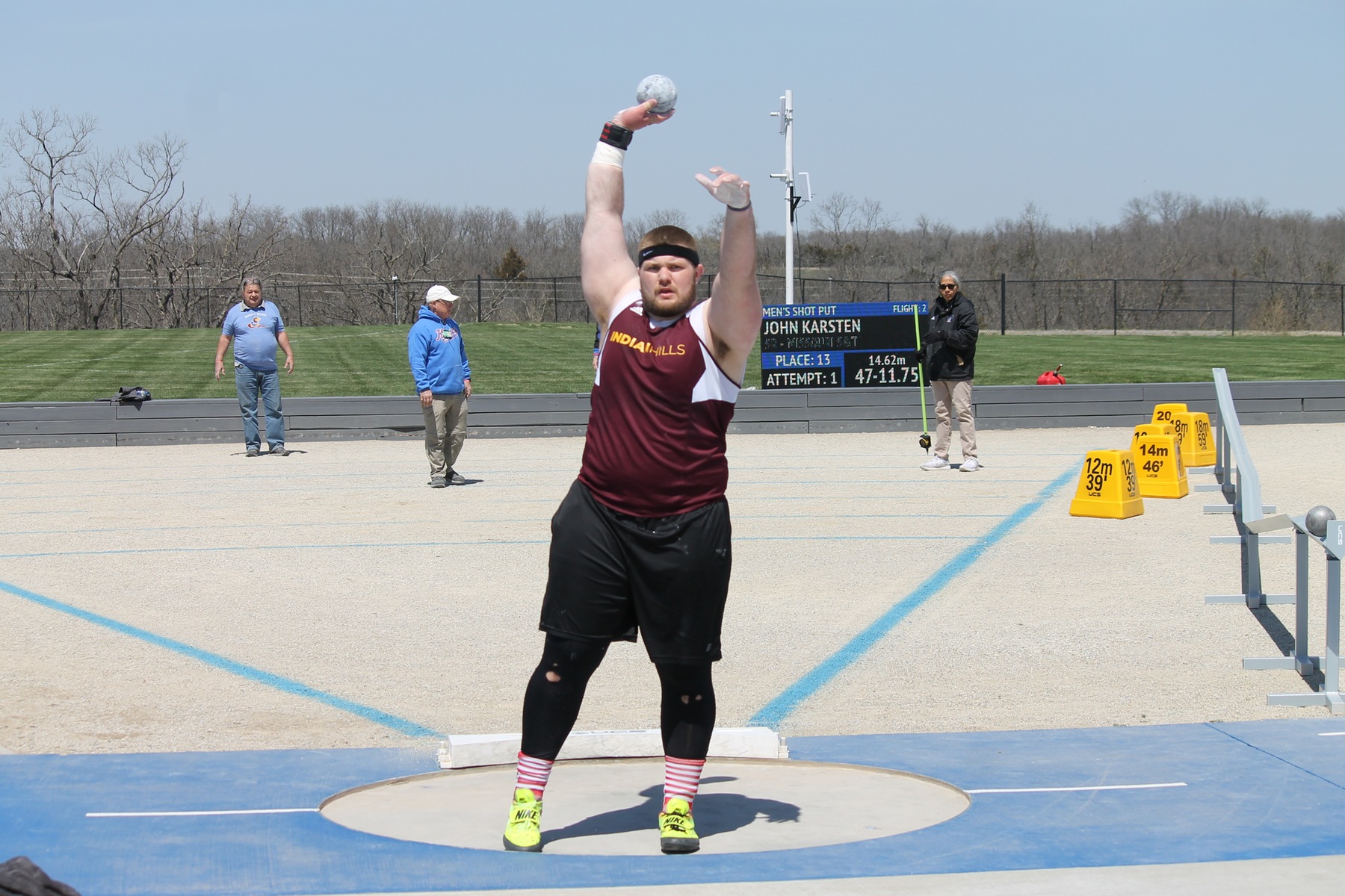 Nathan Winters placed fourth in the men's shot put at Kansas Relays.